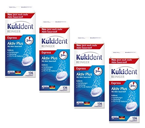 Kukident Aktiv Plus value pack/savings pack denture cleaning tablets denture cleaner 544 cleaning tablets (4 x 136 pieces) - NewNest Australia