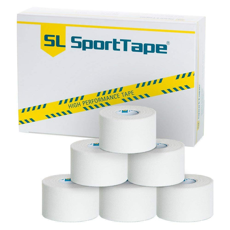 Sl Medical Sports Tape In White, Value Pack, 6 Rolls, High-Quality Sports Tape, Self-Adhesive With Extra Strong Adhesive, Water-Repellent, Tensile Resistant, 3.8 Cm X 10 M - NewNest Australia