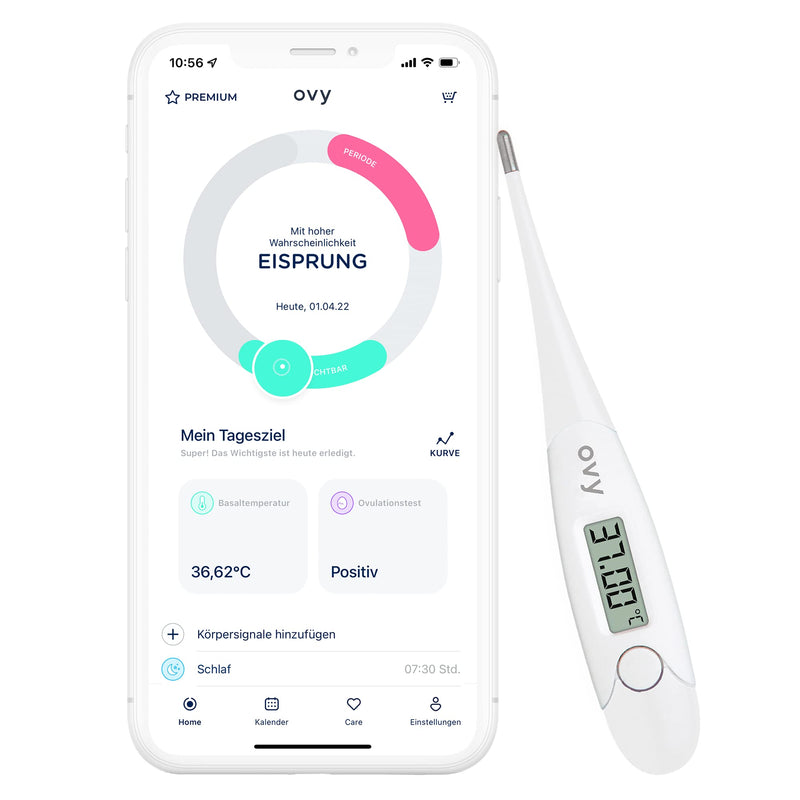 Ovy® basal thermometer for cycle monitoring I ovulation measuring device for calculating fertile days if you want to have children (NFP) I hormone-free conception control I app with data storage on a German server - NewNest Australia