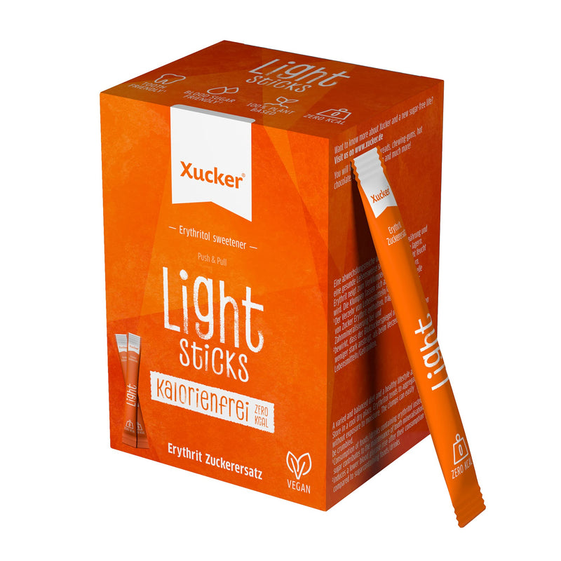 Xucker Light Sticks With Erythritol - Erythritol From Xucker Calorie-Free I 50 Xucker Sticks 5 G Each I Sugar-Free 0 Kcal 100% Sweet I 70% Of The Sweetening Power Of Sugar (250G) - NewNest Australia