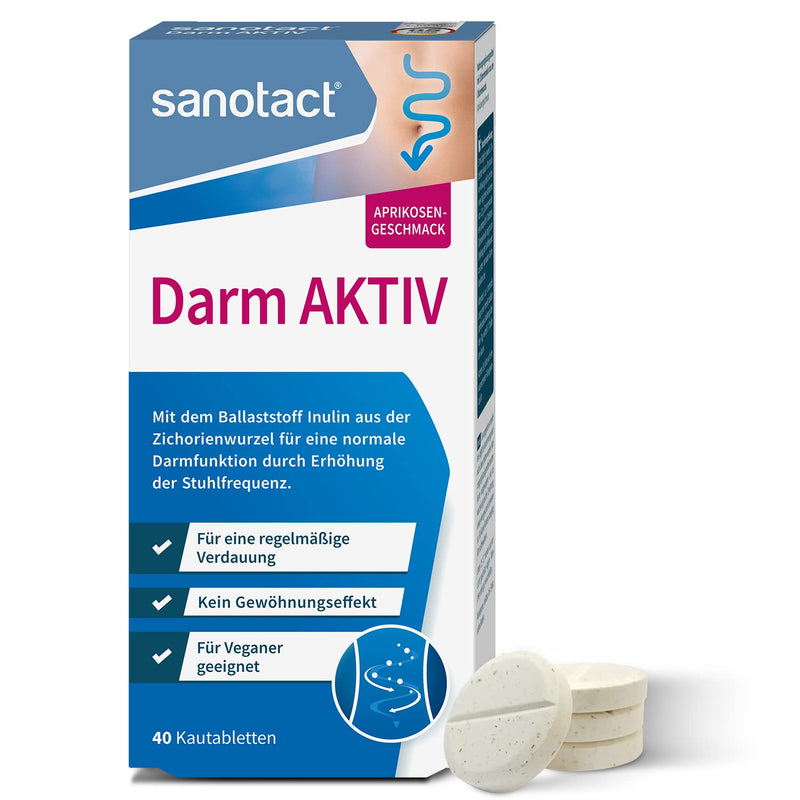 sanotact Darm Aktiv • 40 fiber chewable tablets • Natural fiber & inulin from chicory root • For intestinal cleansing and normal intestinal function 40 pieces (pack of 1) - NewNest Australia