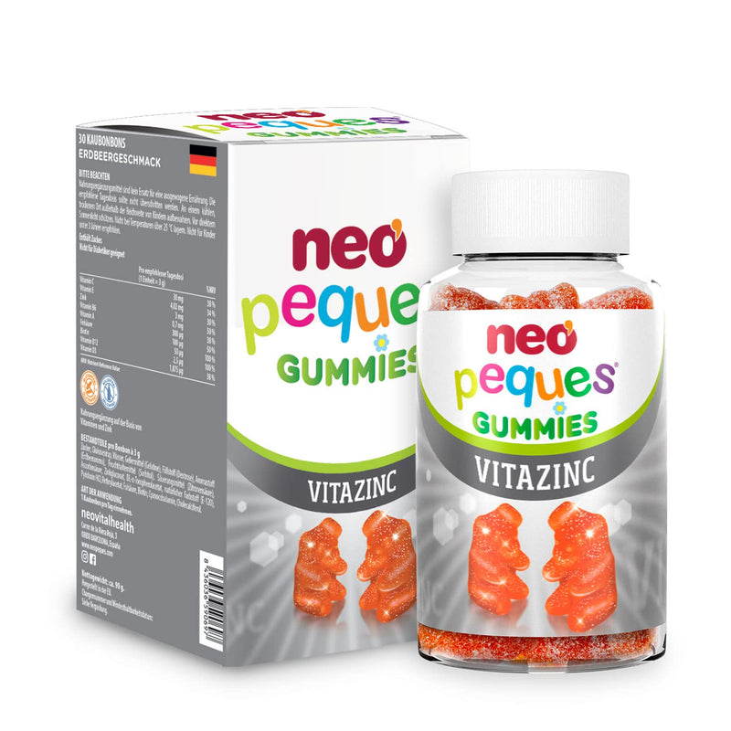 Neo Peques - Multivitamin Gummy Bears For Children - 30 Increments (1 Month) - 100% Natural Ingredients - Gummies With 6 Essential Vitamins And Zinc For The Immune System - Strawberry Flavor - NewNest Australia