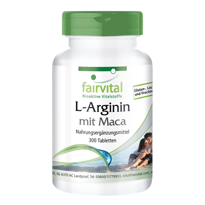 Fairvital L-Arginine + Maca Plus - High Dose - with Beta-Glucan, OPC and Zinc - 300 Tablets - NewNest Australia