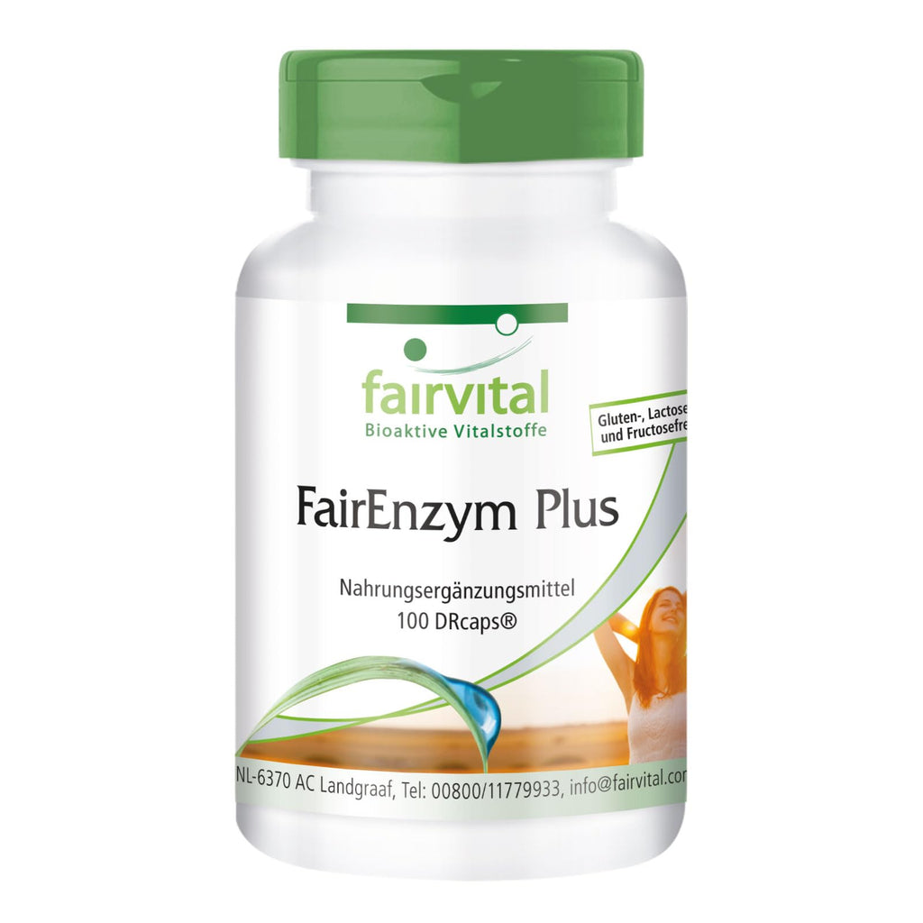 Fairvital | FairEnzym Plus - Multi Enzyme Complex - with Rutoside, Bromelain, Trypsin & Chymotrypsin HIGH DOSE - 100 DRCaps™ - NewNest Australia