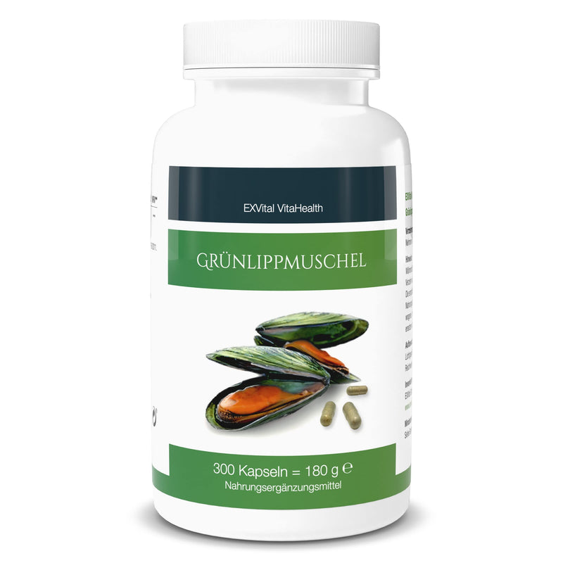 Green-Lipped Mussel 300 Capsules - Highly Concentrated, Exvital Vitahealth, 300 Capsules In German Premium Quality, No Magnesium Stearate, Apotest: "Very Good" - NewNest Australia