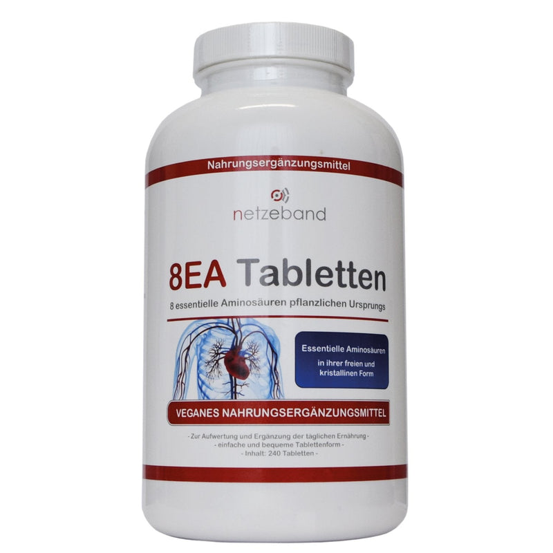 8 essential Amino Pattern 8EA - amino acids 240 vegan tablets in the optimal ratio of L-leucine, L-valine, L-isoleucine, L-phenylalanine, L-lysine, L-threonine, L-methionine and L-tryptophan - NewNest Australia