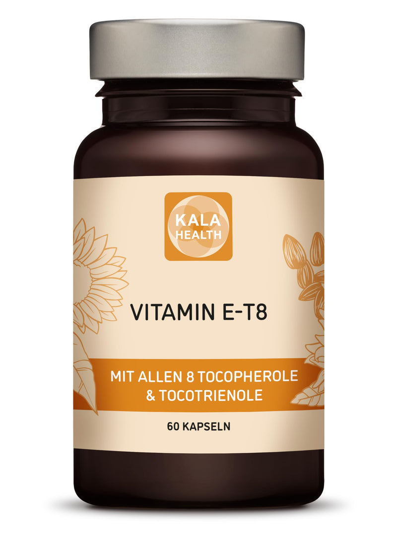 Kala Health Vitamin E - Unique formula with all 8 tocopherols and tocotrienols - 60 vitamin E8 T8 antioxidants for hair, skin & anti-aging - GMO & PAH free - Made in the EU - NewNest Australia