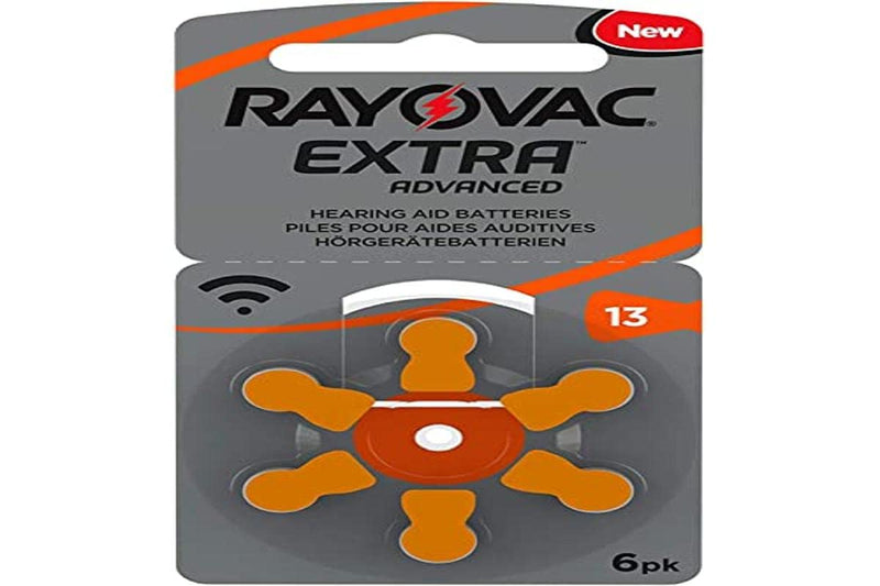 Varta Rayovac Extra Advanced Zinc Air Hearing Aid Battery (In Size 13 Pack, Frustration-Free Pack, With 60 Batteries, Suitable For Hearing Aids, Hearing Aids, Hearing Amplifiers) Orange - NewNest Australia