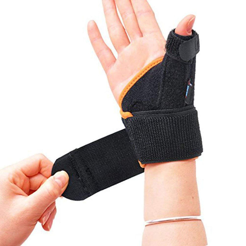 Rosenice Thumb Splint for Carpal Tunnel Sprain Arthritis Pain Relief Left and Right Black Orange - NewNest Australia
