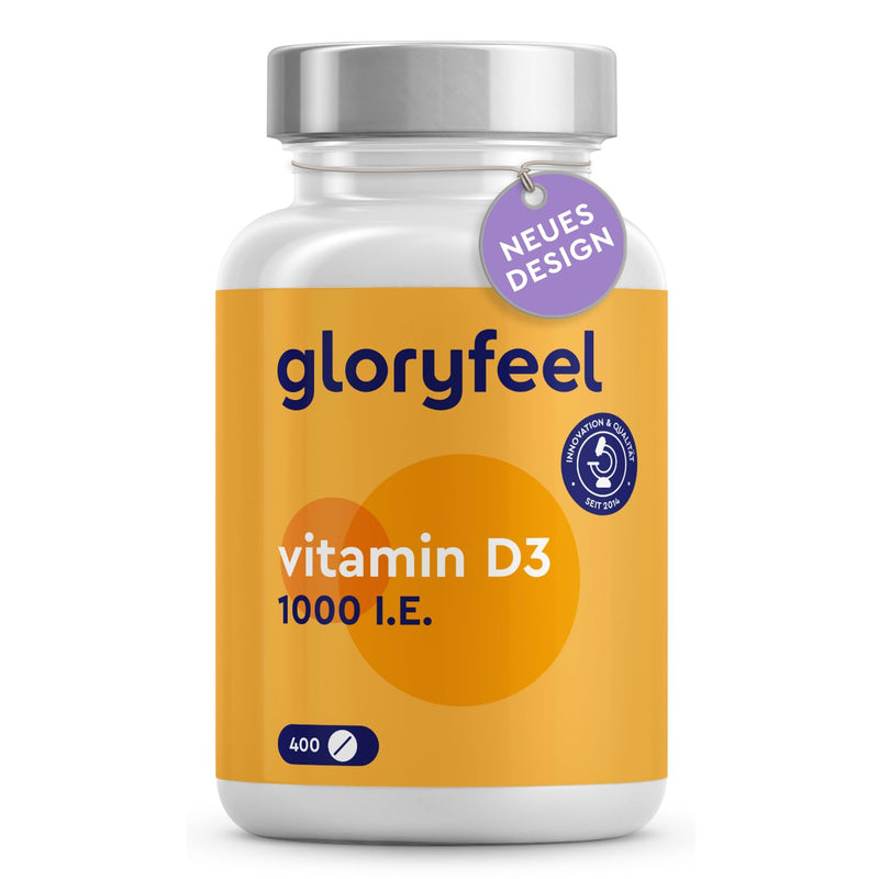 Vitamin D Sun Vitamin - 400 tablets (13 months) - Laboratory tested 1000 IU vitamin D3 per tablet - Supports bones, teeth, muscles and immune system* - No additives - NewNest Australia