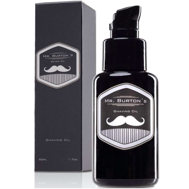 Mr. Burton's Shaving Oil Made in Germany - 50ml shaving oil for gentle traditional shaving prevents skin irritation, nourishes with argan oil, fragrance-free - NewNest Australia