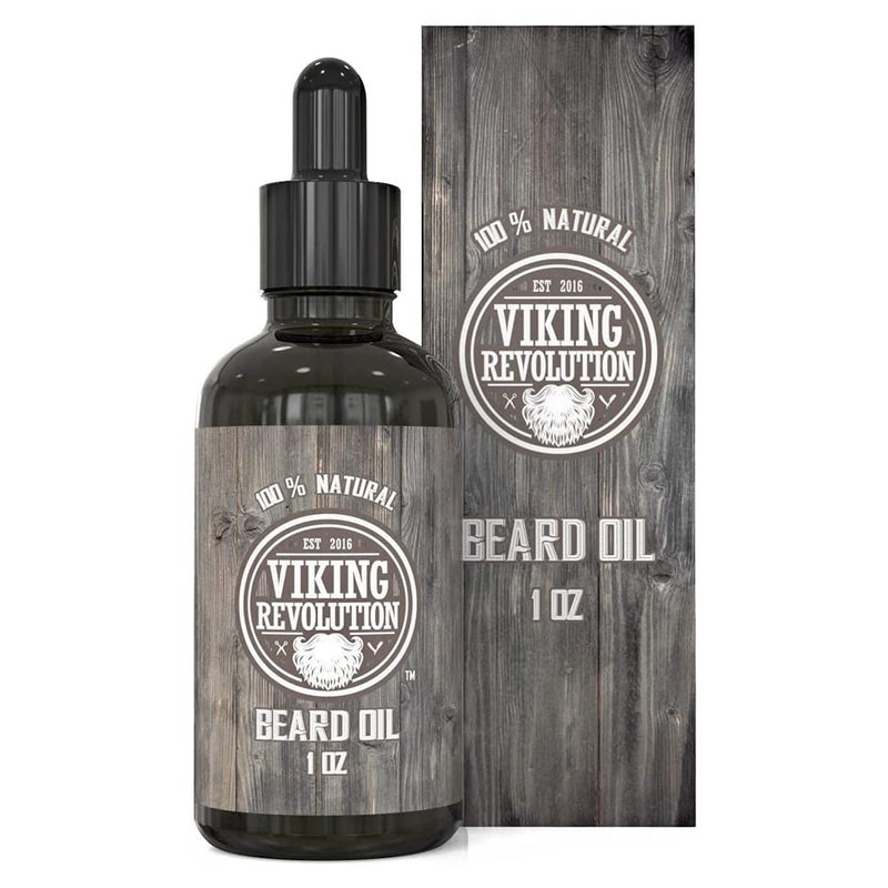 Viking Revolution Beard Oil Conditioner - Natural, Unscented Argan and Jojoba Oil - Softens the Beard, Protects and Strengthens Beard Growth - Care for Beard and Mustache, 1 Pack of Beard Oil Unscented 30 ml (Lot de 1) - NewNest Australia
