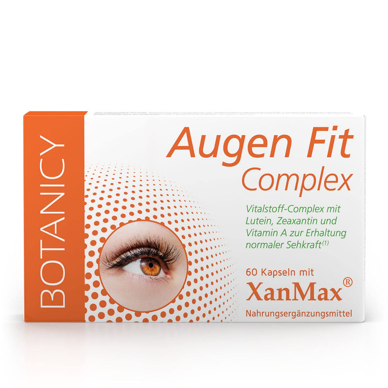 BOTANICY Eye Fit Complex - unique nutrient complex, with patented XanMax®, for eyes, vision and retina, high dosage, also for glasses wearers (60 capsules, monthly pack) - NewNest Australia