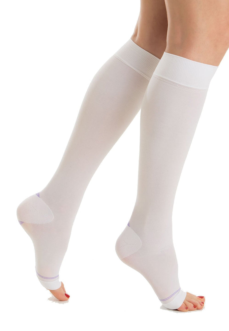 Relaxsan Antitrombo M1350A (White, M) Open Toe Thrombosis Stockings Class 2 Graduated Compression 25-32 mmHg K2 - NewNest Australia
