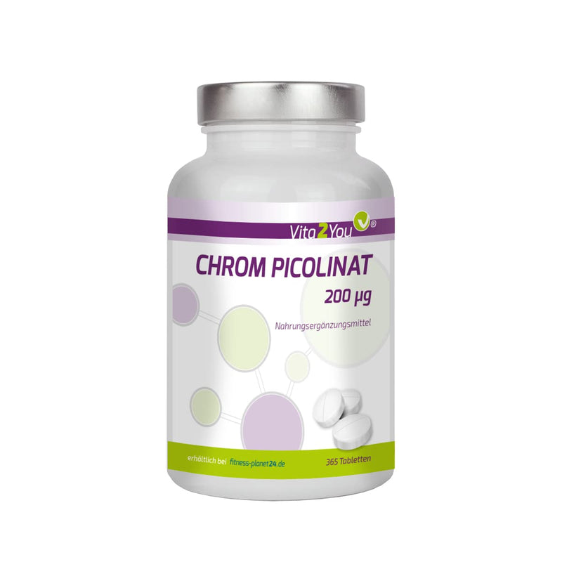 Vita2You Chromium Picolinate 200µg - 365 tablets - high dosage - annual pack - premium quality - NewNest Australia