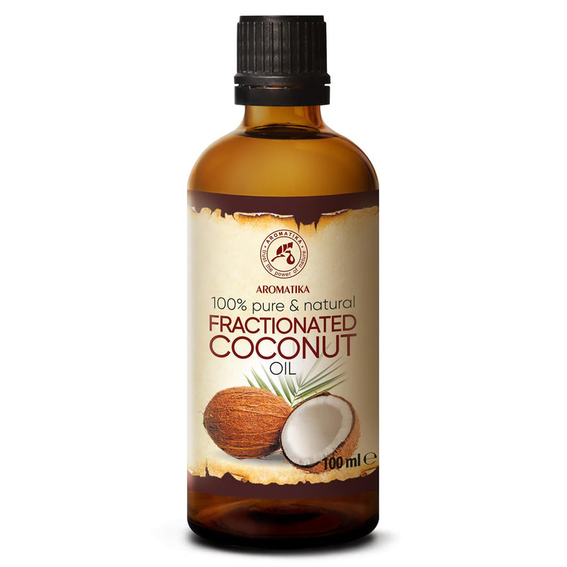 Coconut Oil Fractionated 100 Ml - Cocos Nucifera Oil - 100% Pure & Natural Coconut Oil - Base Oil - Liquid - Odorless - Intensive Care For Face - Body - Skin - Hair - Massage Oil - Cosmetics - NewNest Australia