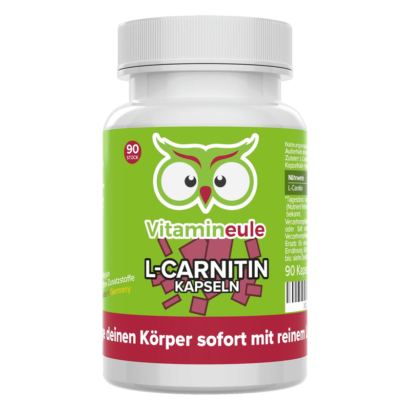 L-Carnitine Capsules - 500 Mg - Quality From Germany - High Dose - Vegan - Laboratory Tested - No Additives - L-Carnitine Tartrate - For Training & Fat Metabolism - Vitamineule - NewNest Australia
