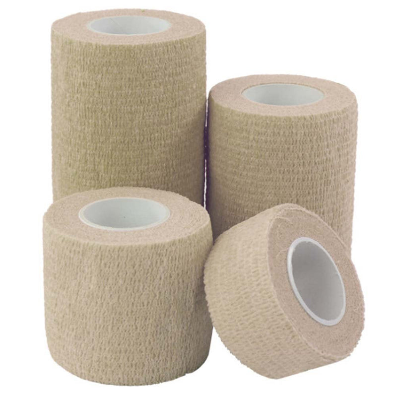 Qigui 4 Rolls Of Self-Adhesive Cohesive Bandage, Adhesive Bandage, Adhesive Bandage, Fixation Bandage, Elastic Bandage, Sports Bandage, Plaster Bandage, Finger Plaster, 1 Inch, 2 Inch, 3 Inch, 4 Inch, Length 4.5 M - NewNest Australia