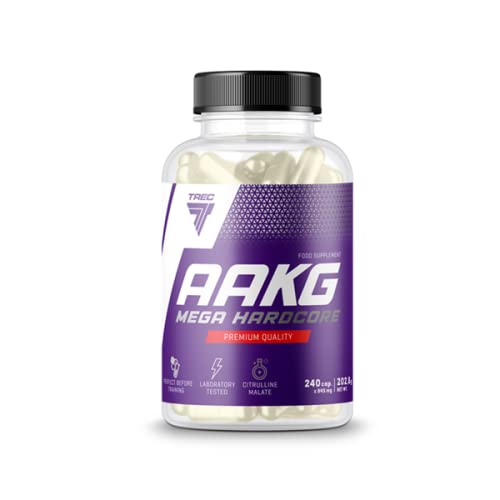 Trec Nutrition AAKG Mega Hardcore Booster Muscle Building Amino Acid Extreme Pump with L-Citrulline Malate Bodybuilding 240 Capsules - NewNest Australia