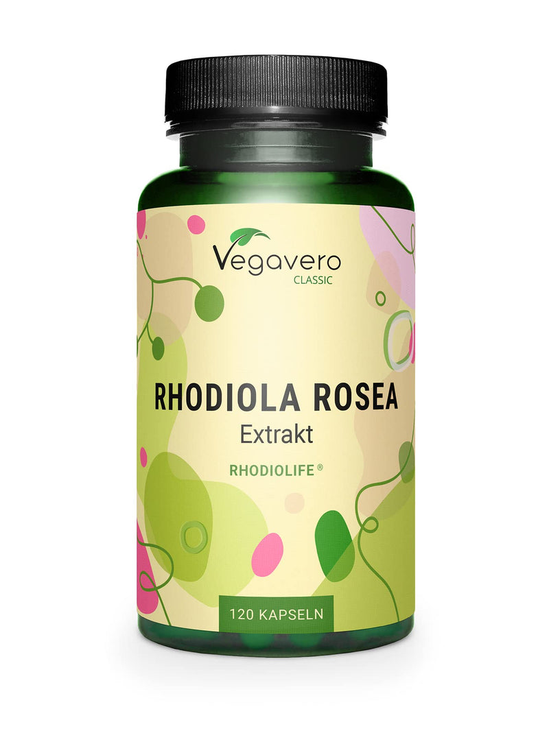 RhodioLife® Rosea Capsules Vegavero® Premium Raw Material RhodioLife® 3% Rosavin & 1% Salidroside Roseroot Extract 200 mg 120 Capsules Vegan - NewNest Australia