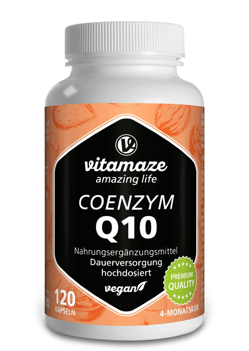 Coenzyme Q10 high dose, 200 mg per capsule, vegan, 120 capsules for 4 months, 98% ubiquinone with optimal bioavailability, without unnecessary additives, Made in Germany 4 month supply - NewNest Australia