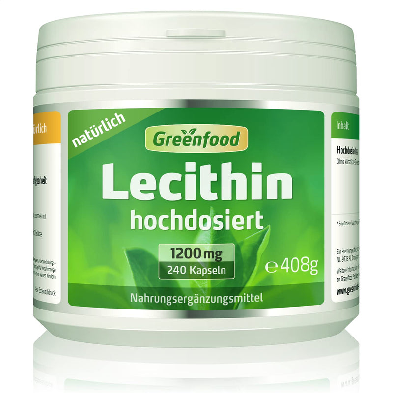 Lecithin, 1200 mg, 240 capsules, high dose - WITHOUT artificial additives. Without genetic technology. Softgel capsules. 240 pieces (pack of 1) - NewNest Australia