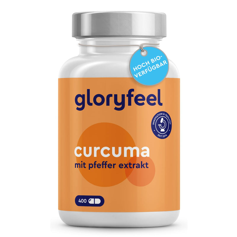 Turmeric 400 capsules (13 months) - Original turmeric powder from India - 700mg per capsule with curcumin & piperine - Laboratory tested, vegan, high dosage and made in Germany without additives - NewNest Australia