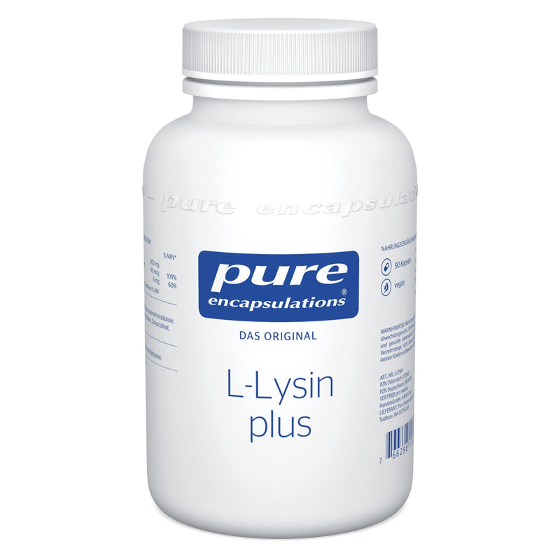 Pure Encapsulations - L-Lysine plus - Essential amino acid with selenium and zinc for a strong immune system - 90 vegan capsules - NewNest Australia
