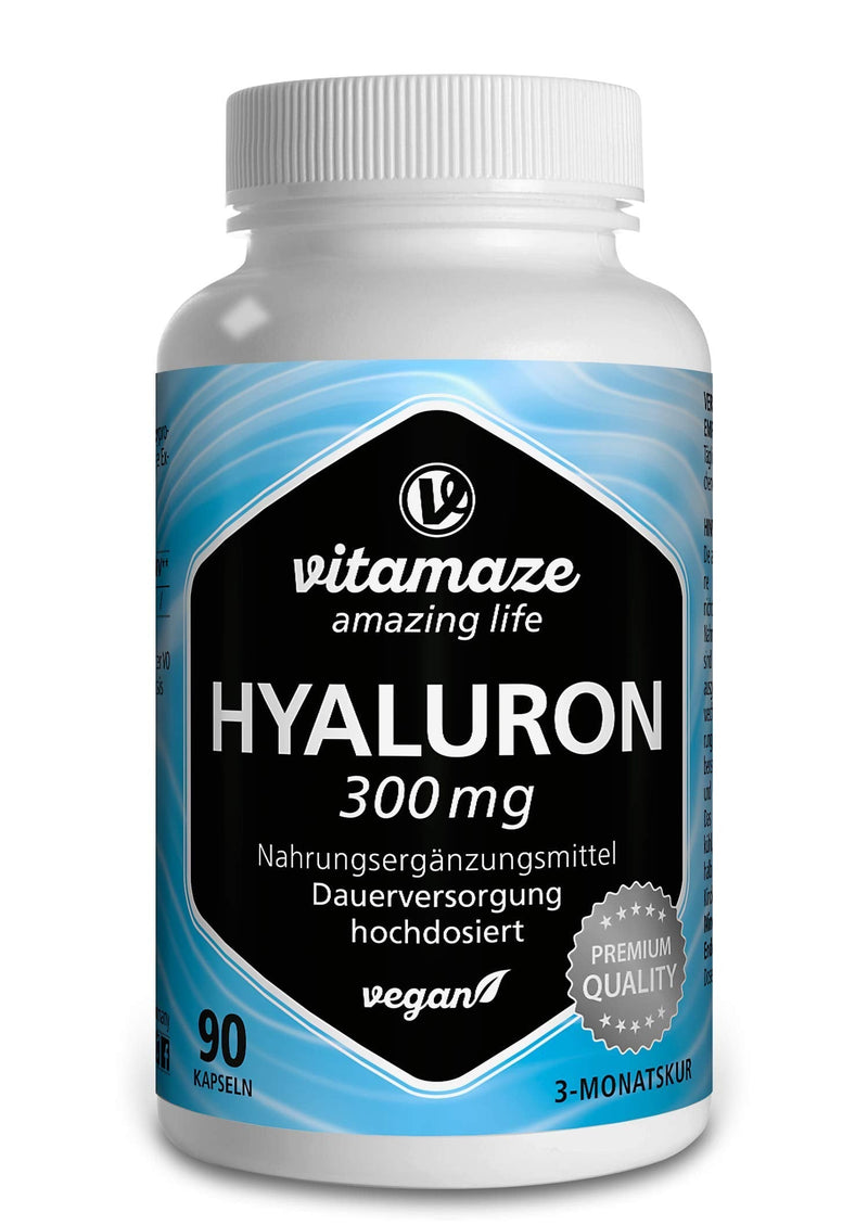 High-dose hyaluronic acid capsules, 300 mg per capsule, vegan, 3 months continuous supply, high bioavailability: low molecular weight 500-700 kDa, nutritional supplement without additives, Made in Germany - NewNest Australia