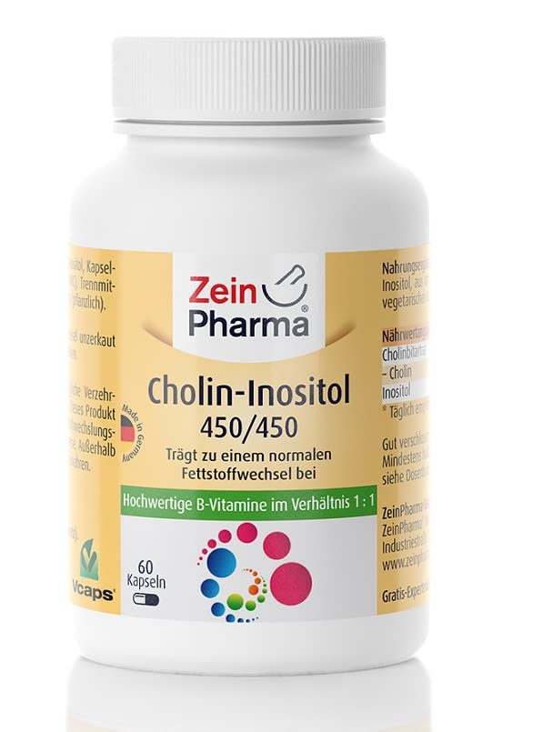 ZeinPharma Choline-Inositol capsules 450/450 mg (60 pieces) - high-dose, high-quality, vegan dietary supplement, GMO-free, ideal ratio, laboratory-tested single - NewNest Australia