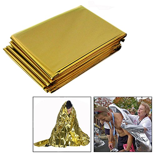 OFKPO Pack of 10 premium rescue blankets, first aid blanket, rescue film, cold protection, waterproof emergency blanket blanket for hiking, camping, skiing - NewNest Australia