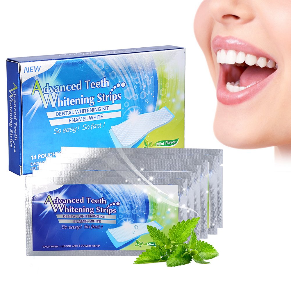 Pack Of 28 Teeth Whitening Strips, Whitening Strips, Teeth Whitening Strips With Advanced No-Slip Technology, Professional Teeth Whitening Gel Strip, Effective Dental Care Kit - NewNest Australia