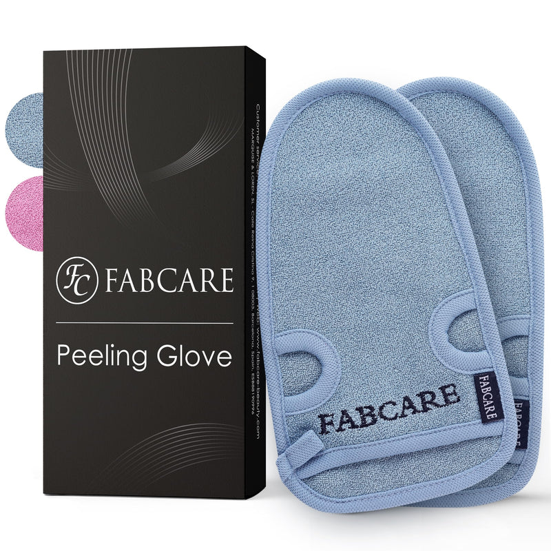 Fabcare Dermatest Very Good Exfoliating Glove ‚ Pack Of 2 ‚ Cleans Pore Deep For Body And Face ‚ Shower Sponge For Exfoliating & Body Scrub ‚ Bonus 2 Suction Cups & Ebook ‚ Massage Glove, Gray - NewNest Australia