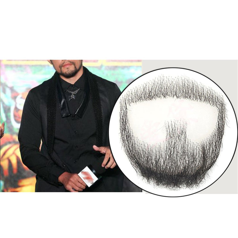 Remeehi Goatee Men's Beard Real Hair Lace Handmade Mustache for Fancy Dress Black Zhou - NewNest Australia