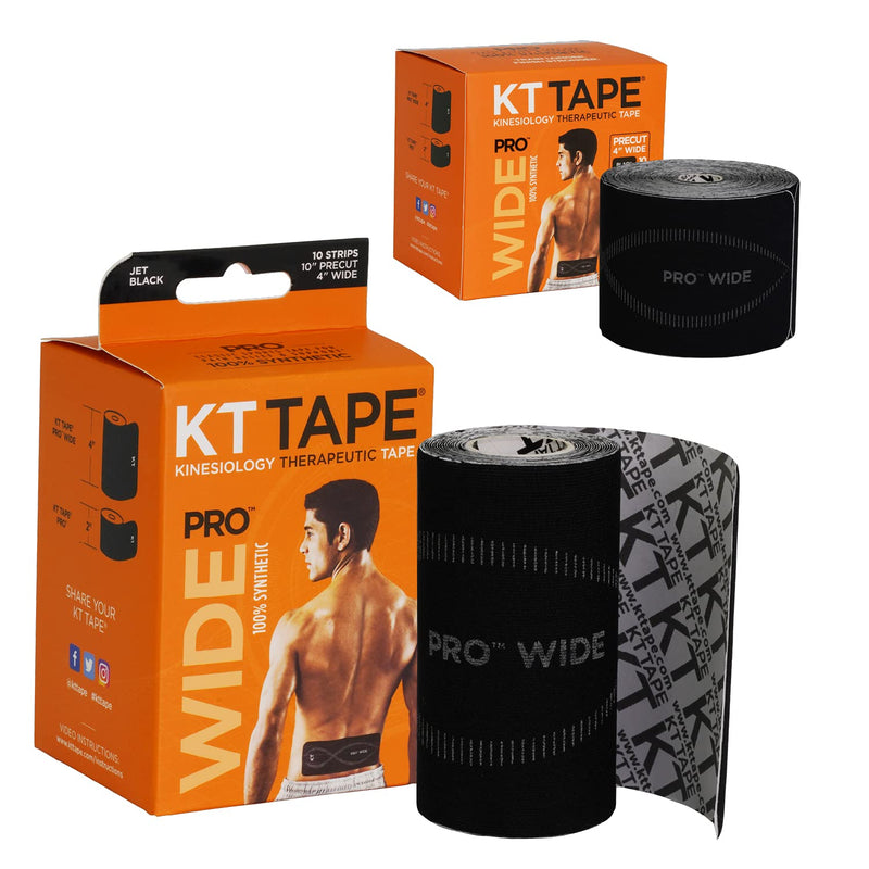 KT Tape Unisex Adult Pro Wide Tape, Black, 10 Inch (Pack of 10) - NewNest Australia