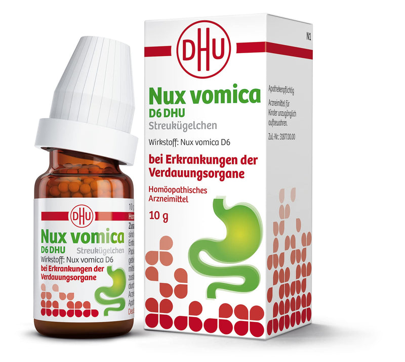 DHU Nux vomica D6 globules - helps in the digestive tract - low side effects, 10 g globules - NewNest Australia