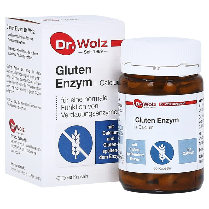 Gluten Enzyme Dr. Wolz | helps break down gluten | with gluten-breaking enzyme | 60 capsules - NewNest Australia