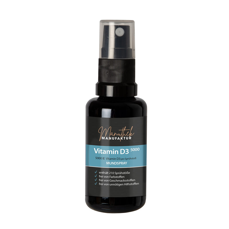 Vitamin D3 - mouth spray 5000IE - 30ml highly bioactive - 210 sprays - developed in a German pharmacy - alcohol-free suitable for pregnant women and children D3 5000IE mouth spray - NewNest Australia