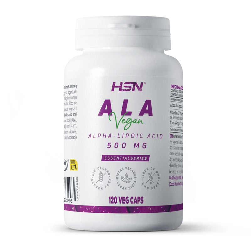 Hsn - Alpha Lipoic Acid | Ala 500Mg | 4 Month Supply | Antioxidant + Increases Glutathione Levels + Anti-Aging | Vegan, Gluten Free, Lactose Free, 120 Vegetable Capsules - NewNest Australia