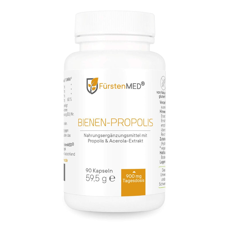 FürstenMED® Real Bee Propolis Capsules High Dose - Natural Bee Resin + Acerola - 90 Vegetarian Capsules - Laboratory Tested - NewNest Australia