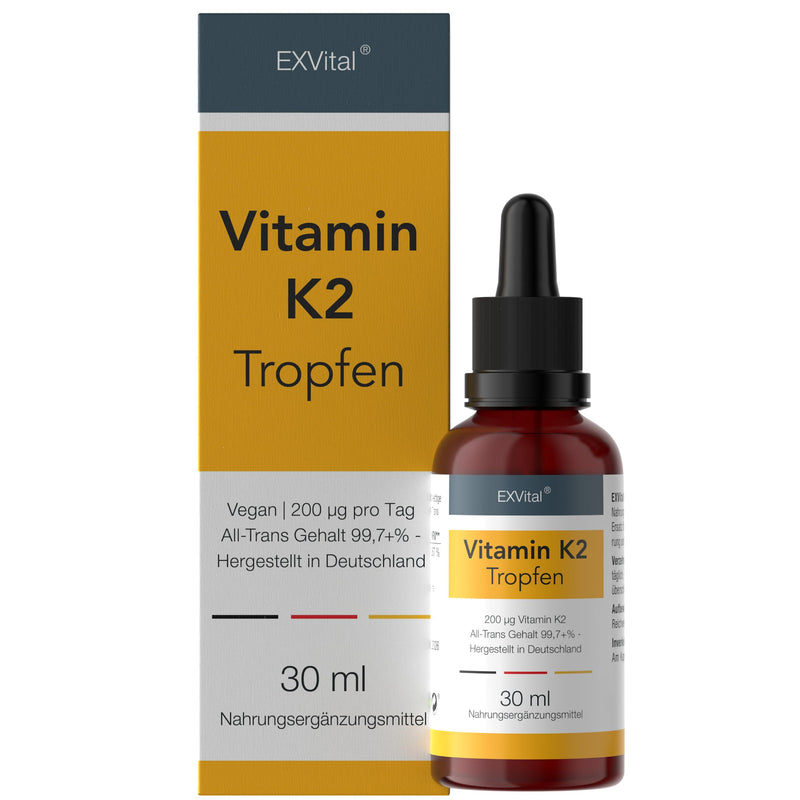 Vitamin K2 MK-7 from EXVital -200µg per daily dose - All-Trans (99.7+%) - 1020 drops (30ml) - Vegan - High dosage & Made in Germany - NewNest Australia