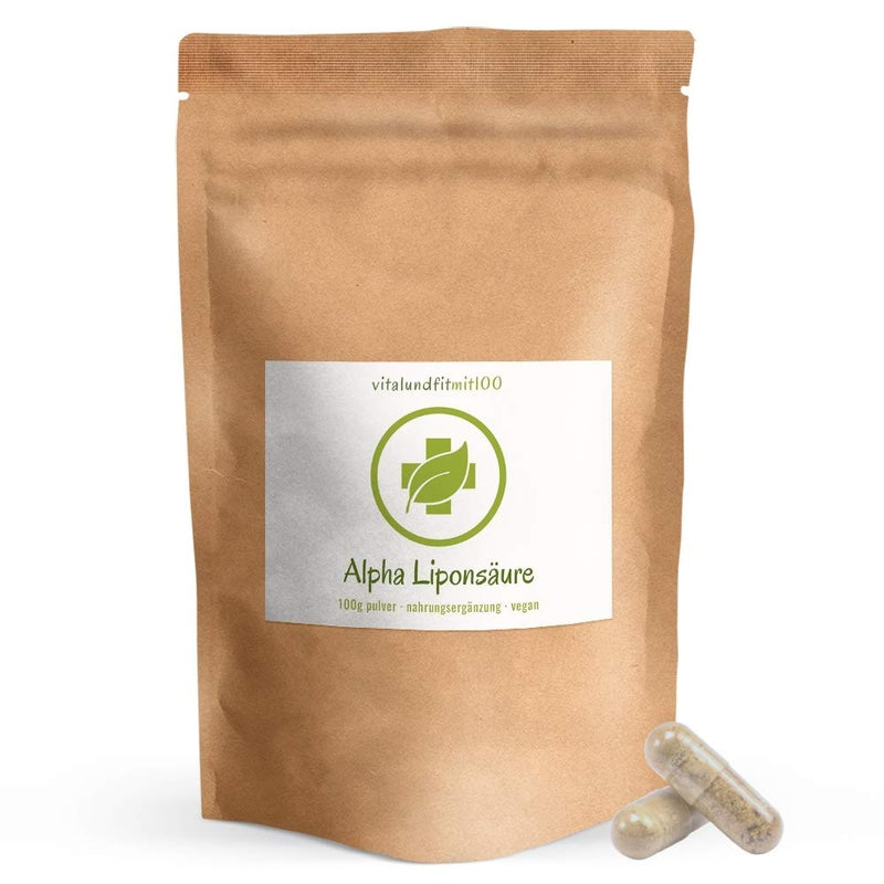 R-Alpha lipoic acid - 100 vegan capsules of 50 mg each - "ALA" - pure nature - pure - no residues - freshly produced goods - WITHOUT auxiliary substances or additives - NewNest Australia