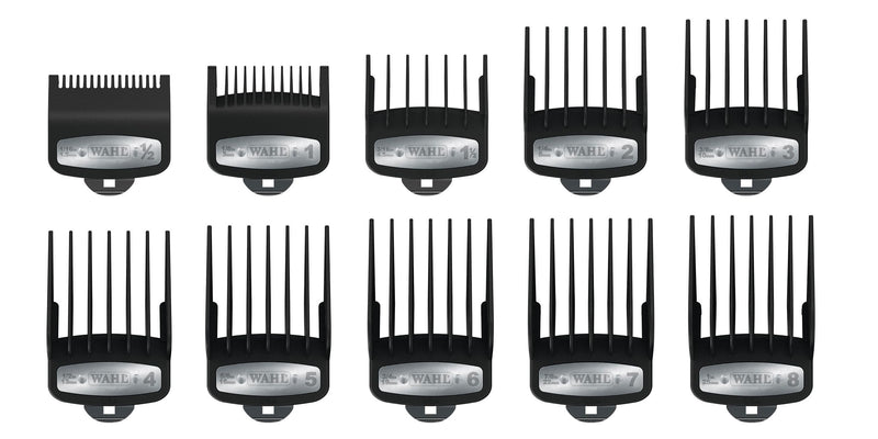 Wahl Premium Cutting Sets with Polybag - Premium Attachment Comb Set, 1.5mm to 25mm - Fits All Wahl Corded Hair Trimmers, Pack of 10 - NewNest Australia