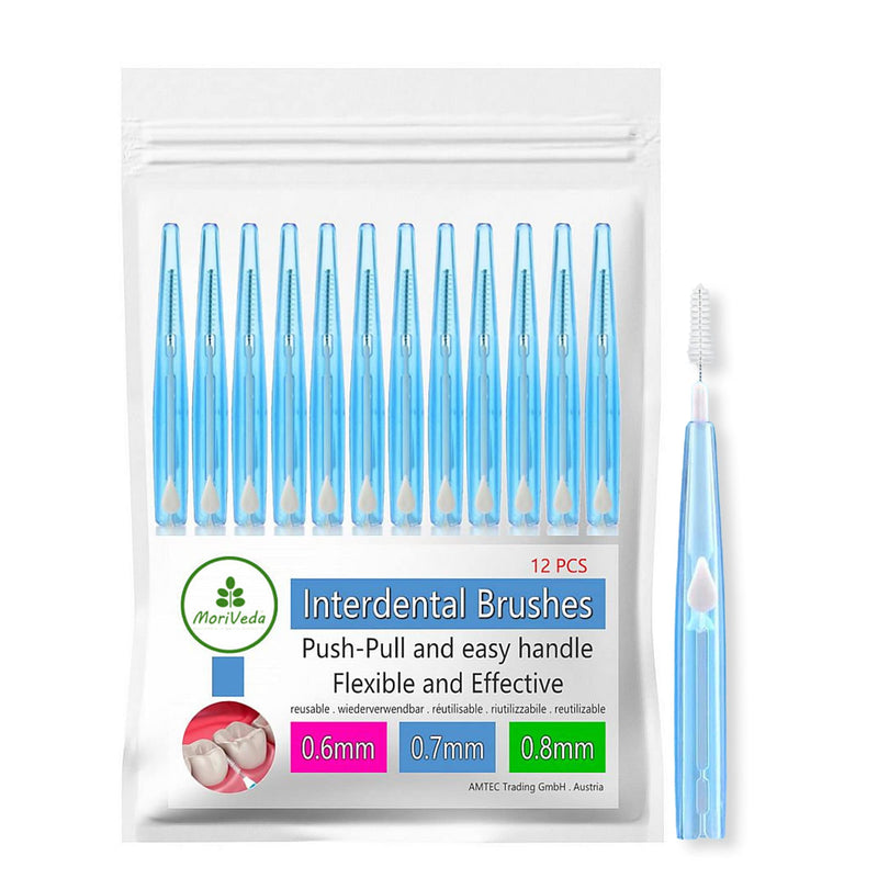 Moriveda Np-Vital Interdental Brushes - Set Of 12 (0.7 Mm) I Interdental Brushes For Clean Oral Hygiene I Push-Pull Function - Developed With Dental Laboratories 0.7 Mm - NewNest Australia