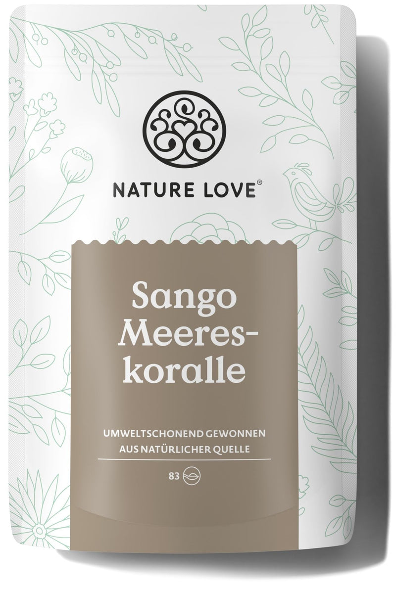 NATURE LOVE® Sango Sea Coral - 250g powder - Natural source of calcium (20%) and magnesium (10%) in the body's own ratio of 2:1 - High dosage and produced in Germany - NewNest Australia
