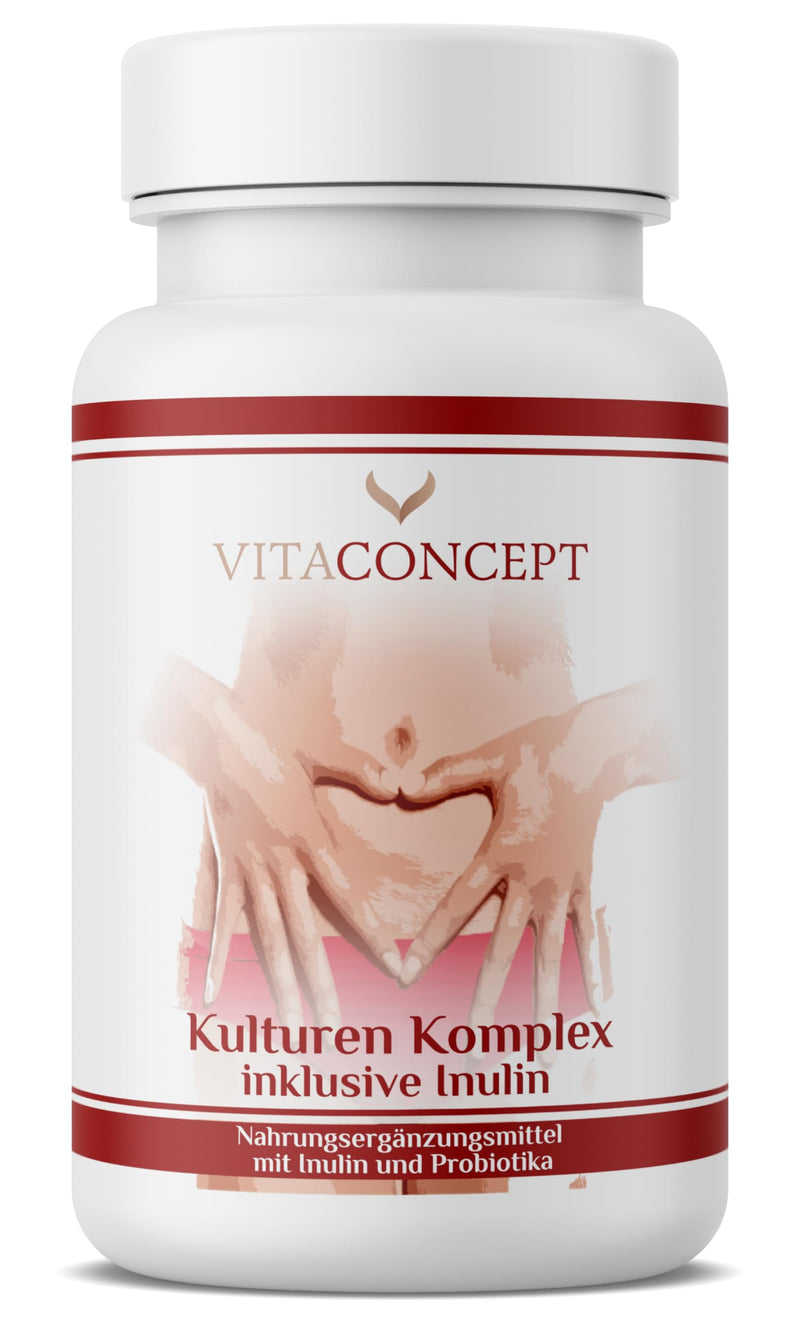 Vitaconcept Culture Complex With Inulin I 100 Gastro-Resistant Capsules I The Main Bacterial Strains Microencapsulated With Lactobacillus & Bifidobacterium I Made In Germany (100 Caspels) - NewNest Australia