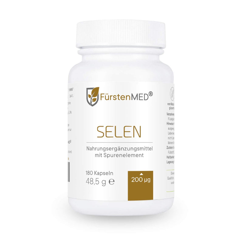 FürstenMED® selenium capsules - selenium 200µg - selenium high dose made from sodium selenite for optimal bioavailability - 180 vegan selenium capsules, without additives - NewNest Australia