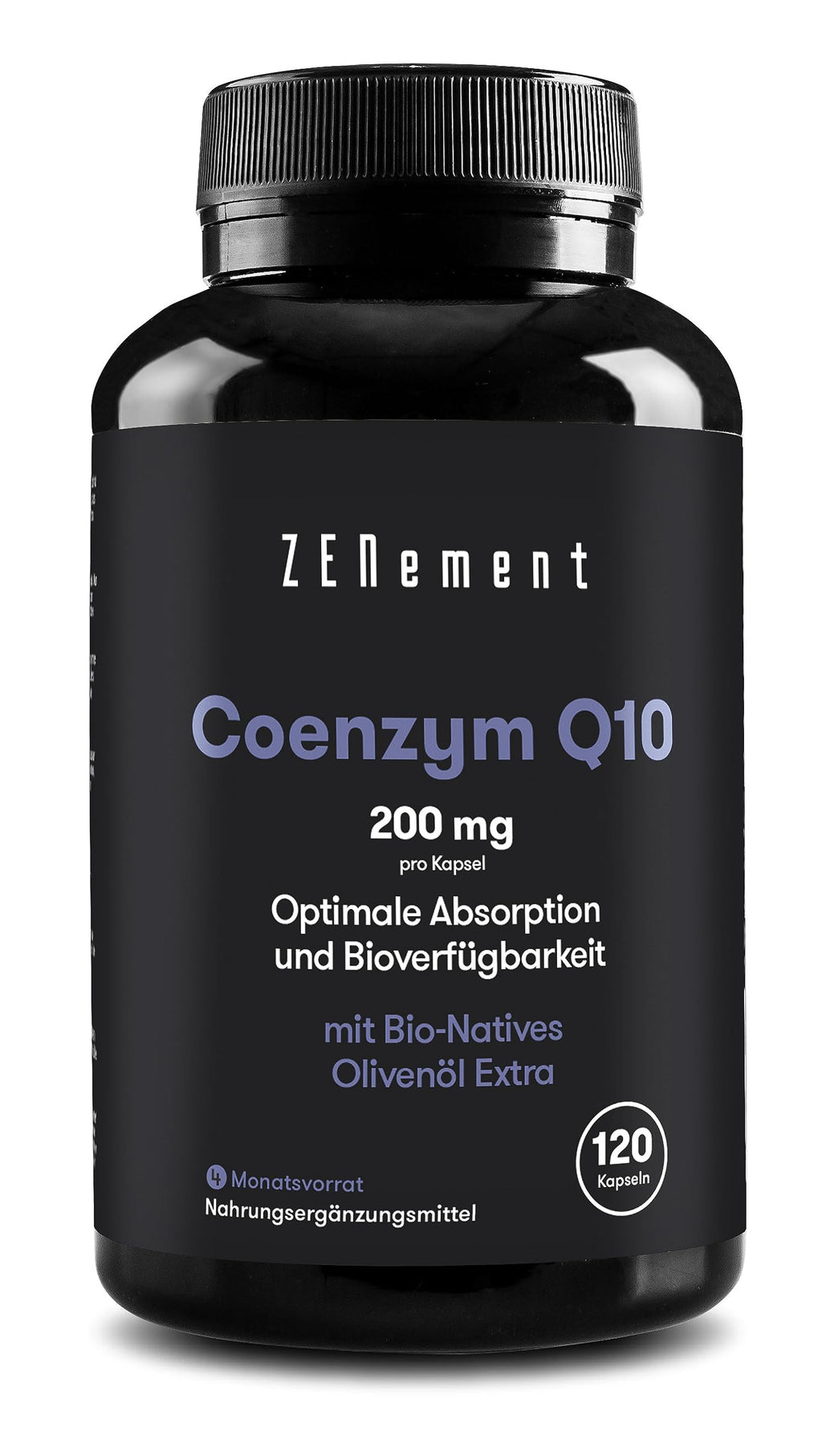 Coenzyme Q10, 200 mg | 120 soft capsules, with organic extra virgin olive oil | CoQ10 100% Natural, Non-GMO, Gluten Free | Zenement - NewNest Australia