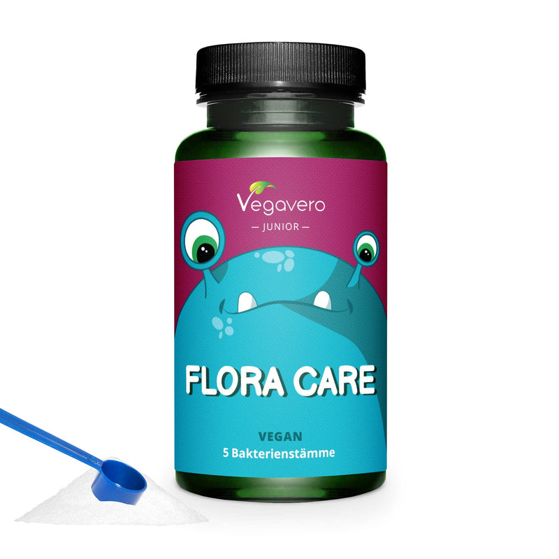Flora Care Junior Vegavero, 100% Organic, 75 G Powder, Intestinal Bacteria For Children, 5 Strains With Lactobacillus, Bifidobacterium And Inulin, From 3 Years, Vegan - NewNest Australia