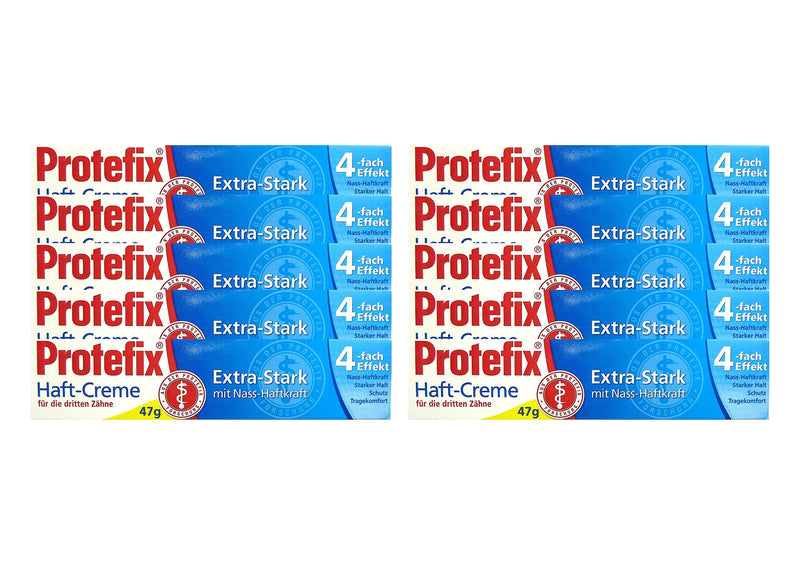 10x PROTEFIX adhesive cream for the third teeth 47g extra strong with wet adhesive power - NewNest Australia